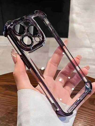 1 个电镀四角防摔透明 TPU 保护壳适用于 17 Pro Max/17 Air、11、15 Pro Max、14 Pro Max/Galaxy S25 Ultra、S2 FE、SAM A25、A56/Honor/Redmi Note 13 Pro/12C/13C/14C/Note 14 智能手机