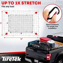 1 lưới hành lý lớn, xe bán tải, lưới xe địa hình, lưới che xe tải, túi đóng gói khóa Black Mountain - màu đen - Xem 9