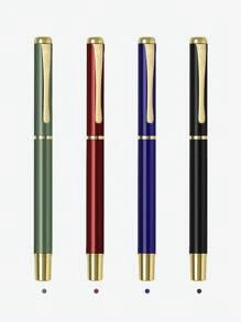 1pc In Stock Wholesale Christmas Matcha Green And Red Morandi Color Fountain Pen, Fine Nib, Ink Cartridge, Student Calligraphy Pen, Metal Pen For Customized Engraving, Birthday Name Logo Back To School