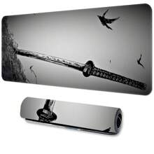 Tấm lót chuột cỡ lớn chủ đề kiếm Samurai, tấm lót bàn phím chơi game cỡ lớn, tấm lót bàn máy tính văn phòng, có đế cao su chống trượt, viền khâu, tấm lót chuột chơi game có thể giặt được khi trở lại trường - Katana - Xem 6