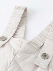 mini bala Boys' & Girls' Warm Down Overalls 2024 Fall/Winter Collection - Khaki - View 6