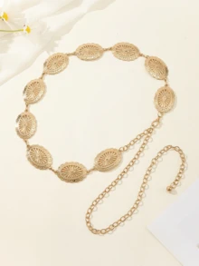 新款时尚百搭金色配饰裤链，锌合金，韩版，适合春夏秋冬 - 金色 - 查看 3