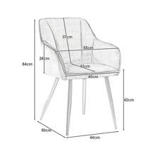CLIPOP Esszimmerstühle 2er/4er Set aus Samt Küchenstuhl Polsterstuhl Armlehnstuhl mit Armlehnen Rückenlehnen weiche Sitzpolster Metallbeinen Modern Sessel für Küche Esszimmer Wohnzimmer