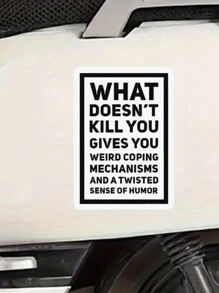 5 miếng dán PVC trích dẫn vui nhộn có thể tái sử dụng - "What Doesn't Kill You", Chống tia UV và nước, Dành cho ô tô, cốc, máy tính xách tay, Độ tuổi từ 14 trở lên, Miếng dán hoạt hình bất đối xứng, 1 tờ - 1 cái - Xem 4