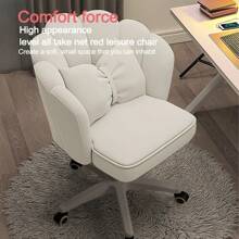 Office Chair Cute Petal Desk Chair, Modern Fabric Home Butterfly Chairs Height Adjustable Chair Makeup Chairs Computer Chairs - trắng - Xem 5