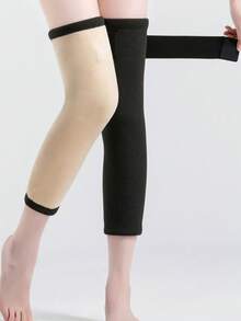 1件加长保暖抓绒护膝，带防滑带，秋冬季保暖护膝，保护关节 - 彩色 - 查看 3