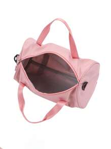 Túi khiêu vũ bằng nylon nhẹ màu hồng, túi xách phong cách tiên phong, dây đeo vai có thể điều chỉnh, có thể gập lại, có khóa kéo và lớp lót bằng polyester, phù hợp cho vũ công ba lê và sử dụng hàng ngày, túi tote thời trang thường ngày - Hồng - Xem 4