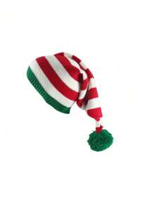 1 件男女通用圣诞针织无檐小便帽，欧美风格 Pom Pom 长尾巫师帽，圣诞礼物装饰 - 彩色 - 查看 10