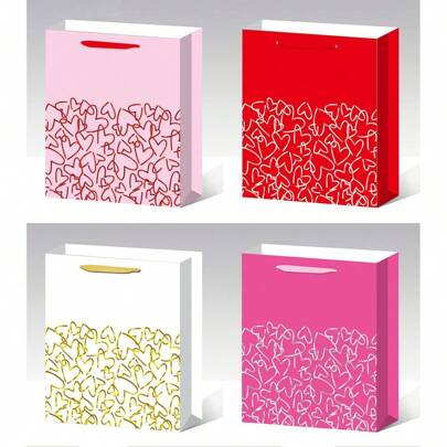 1 conjunto (12 unidades/pacote, 3 unidades por design) sacolas para presentes de Natal, sacolas para presentes de Natal reutilizáveis, sacolas para presentes de papel com alças e estampas de Natal, sacolas para presentes de Natal, sacolas para presentes de feriado, sacolas para presentes de Natal, sacolas para lembrancinhas