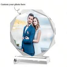 1 st. Gepersonaliseerde fotokristallen hanger, aanpasbare fotohanger met displaystandaard, perfect aandenken voor koppels, perfect feestelijk cadeau voor Nieuwjaar en Valentijnsdag!