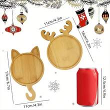 竹制圆托盘儿童套装跨界杯垫DIY底胚肉马赛克杯垫居家、厨房、酒店用 - 多色 - 查看 11