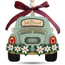 1 件木制第一个圣诞节结婚装饰品 2024，婚礼礼物 - 结婚新婚礼物，2024 年情侣婚礼礼物，新婚夫妇婚礼礼物 - 彩色 - 查看 2