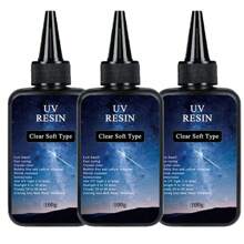 Cola macia transparente de resina UV 30g/100g. Baixo odor, anti-amarelecimento, alta definição. Adequado para fundição de resina DIY, fabricação de joias, artesãos
