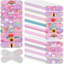 10/20/50 piezas de vendas con diseño de unicornio arcoíris, transpirables y resistentes al agua, 10 diseños surtidos enviados al azar para el botiquín de emergencia