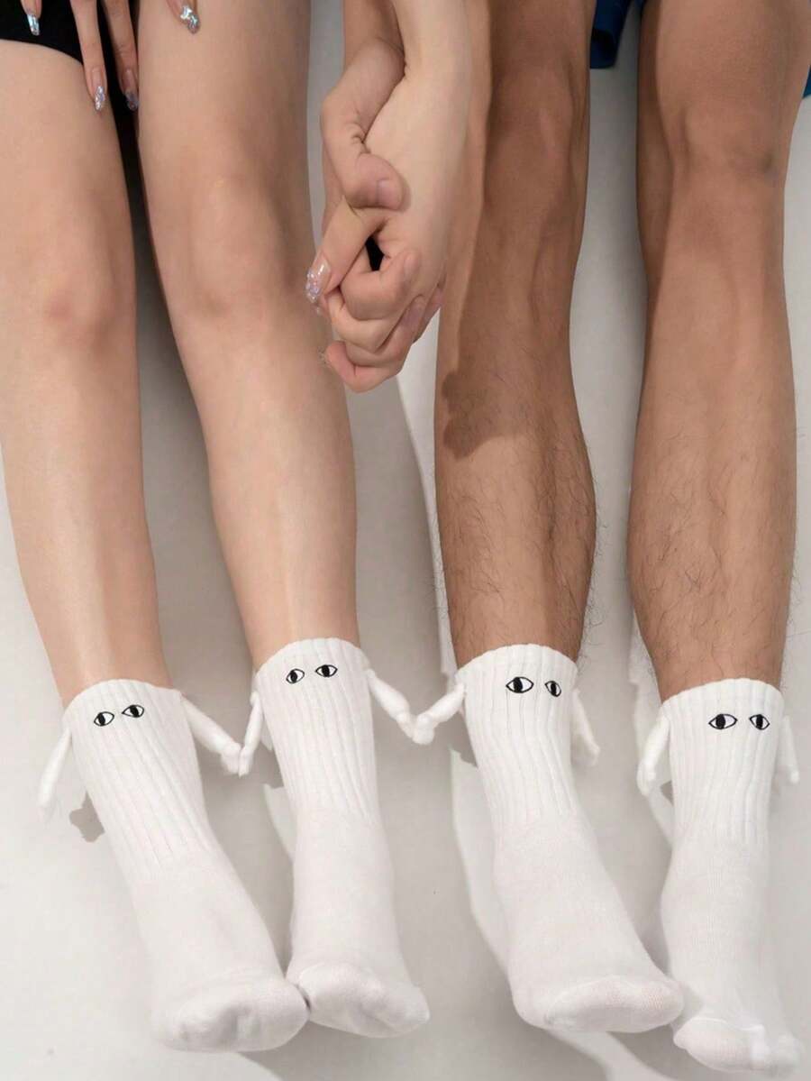 Bộ 1 đôi tất trơn nhiều màu, tất thể thao thường ngày cao đến bắp chân dành cho nữ, mùa thu/đông - Nhiều màu - Xem 1