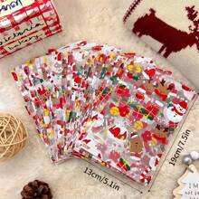 10 CÁI Túi đựng quà Giáng sinh, năm mới, đêm Giáng sinh, túi đựng táo, túi đựng kẹo trong suốt - Nhiều màu - Xem 8