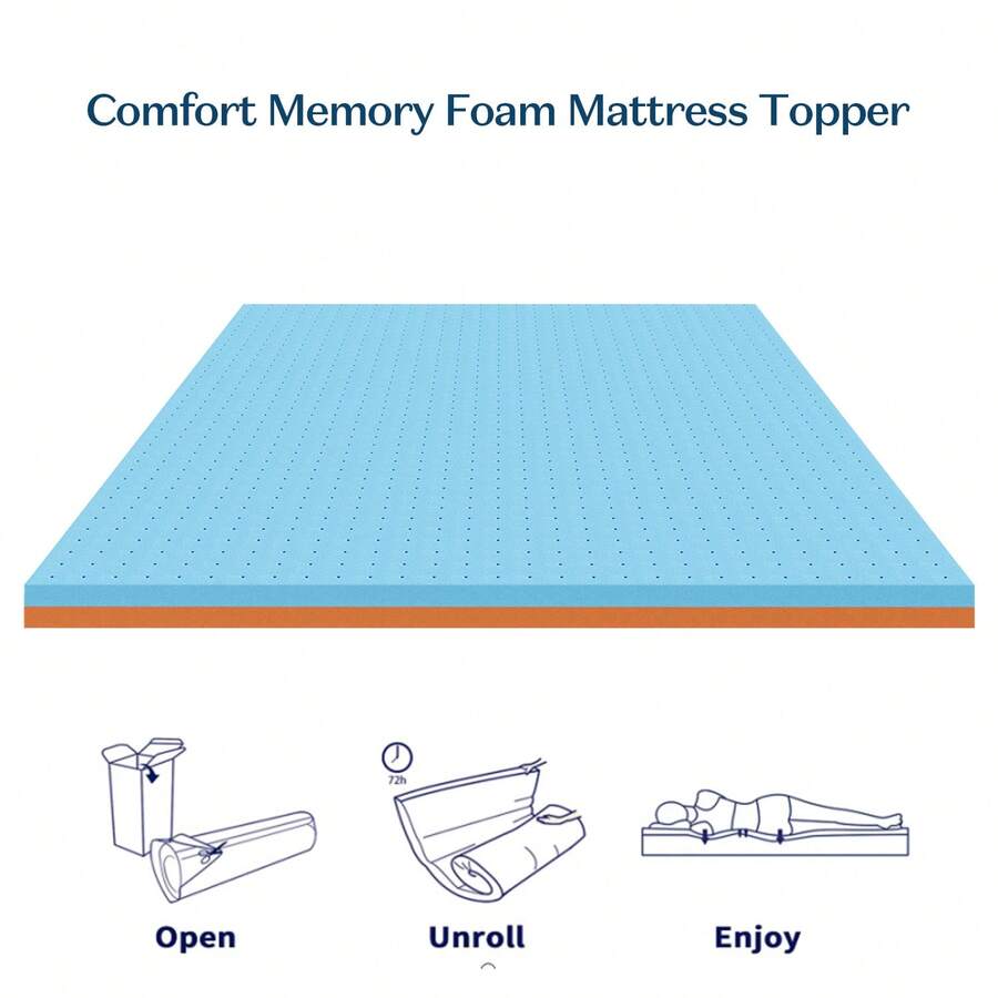 Maxzzz 3 Inch Mattress Topper , Gel Memory Foam Mattress Topper