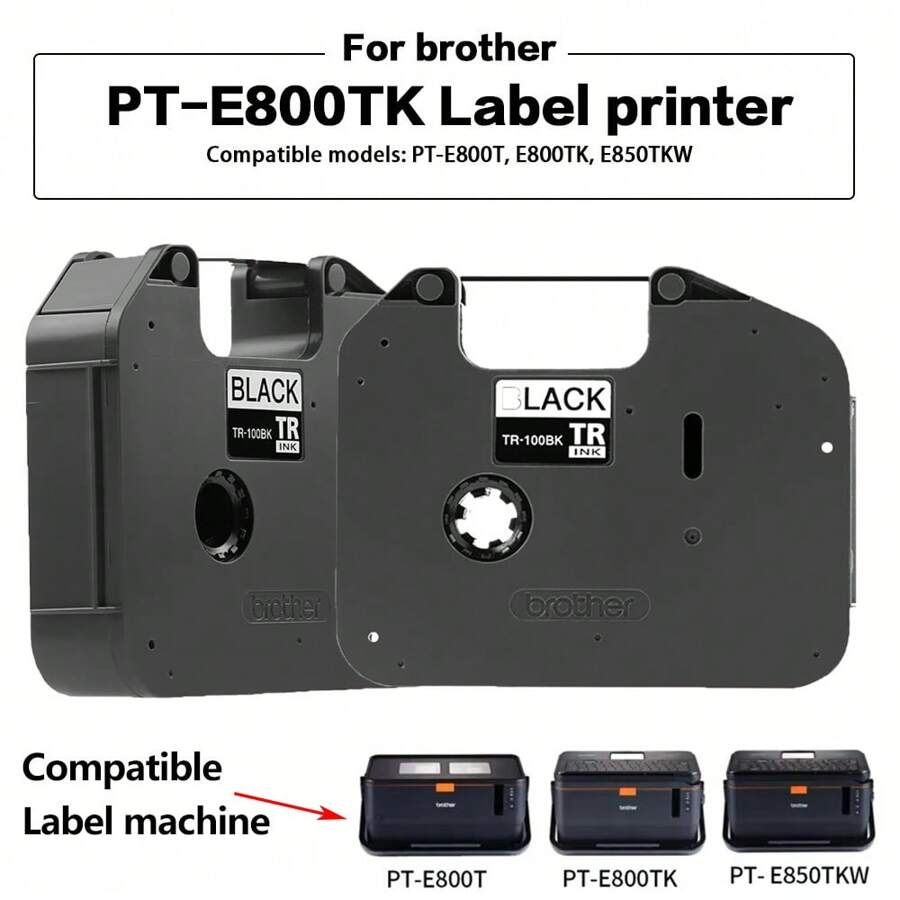 Compatible For Brother TR-100BK Ribbon Black TR100BK For PT-E800T PT ...