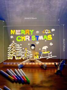 LED Erasable Whiteboard Luminous Writing Board, Desktop Ambient Fluorescent Board, Send Colorful Pen - White - View 10