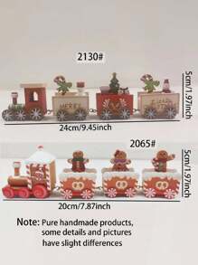 一件造型奇趣的木制火车装饰品 - 可爱的展示柜摆件、餐桌中心装饰、家居装饰、送给亲朋好友的手工木制礼物、家居DIY工艺品、无需用电装饰。注意:纯手工制品,部分细节与图片略有差异。 - 彩色 - 查看 6