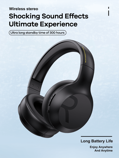 REMAX Remax Bluetooth Headphones Over Ear, 12 Hours Playtime Wireless Headphones With Up To 300 Hours Battery Standby, Support Answer Call(Black), Premium Gift For Friend, Classic Best Seller Of Store