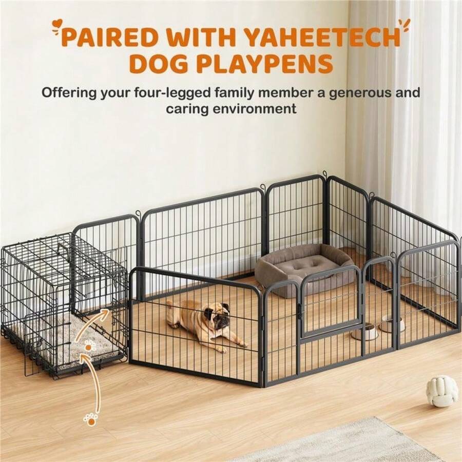 Yaheetech Dog Crate For Dogs Puppy Crate With Divider Foldable Metal
