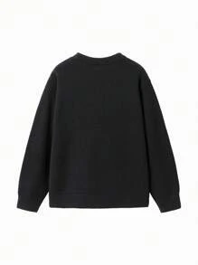 Balabala Boys' & Girls' Sweater Pullover For Fall/Winter 2024 Layering - Black - View 5