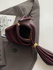 1 Túi xách thời trang đa năng thanh lịch phong cách đi làm, Túi xách tay nữ thiết kế đơn giản sang trọng, Cặp công sở sang trọng nhẹ, Túi cầm tay cổ điển độc đáo không cần tiền mặt, Nhẹ và di động, Thích hợp cho kỳ nghỉ - Màu Đỏ Sâu - Xem 6