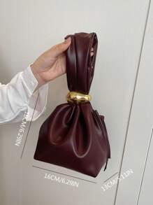 1 Túi xách thời trang đa năng thanh lịch phong cách đi làm, Túi xách tay nữ thiết kế đơn giản sang trọng, Cặp công sở sang trọng nhẹ, Túi cầm tay cổ điển độc đáo không cần tiền mặt, Nhẹ và di động, Thích hợp cho kỳ nghỉ - Màu Đỏ Sâu - Xem 7