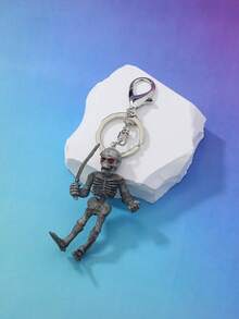 1 móc khóa hình đầu lâu, bộ xương, ngọc trai, dâu tây, hoa cổ điển dành cho nam - Nhiều màu - Xem 5