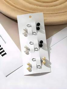 6 件套仿珍珠围巾夹，适用于披肩 - A - 查看 6