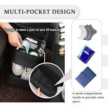 Hộp đựng đồ và lưu trữ ô tô dung tích lớn nâng cấp có túi, hộp đựng giày ô tô, hộp đựng đồ đa năng chống thấm nước ở ghế sau ô tô để đựng giày dép, túi đựng quần áo, phụ kiện ô tô thông dụng, hộp đựng giày di động bằng vải Oxford - Nhiều màu - Xem 6