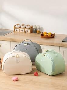 1 件可爱纯色保温午餐袋，适合女士/男士，9L 大容量多功能防水防漏午餐便当袋，带拉链，多色可重复使用午餐盒，带手柄，适合青少年/成人，适用于办公室、工作、学校、野餐、海滩、学校收纳袋教师储物袋教室袋教室收纳袋午餐盒午餐袋女士野餐袋旅行露营冷藏袋冷藏袋野餐袋 - 灰色 - 查看 5