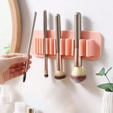1 Giá để cọ trang điểm gắn tường bằng silicon & Giá phơi bàn chải đánh răng có giác hút, đựng bút & cọ - Nhiều màu - Xem 1