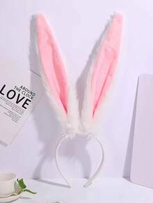 Băng đô tai thỏ dài bằng vải nhung cosplay mũ nón phụ kiện tóc lolita lo niang kc phụ kiện tai động vật - Màu xám đen - Xem 3