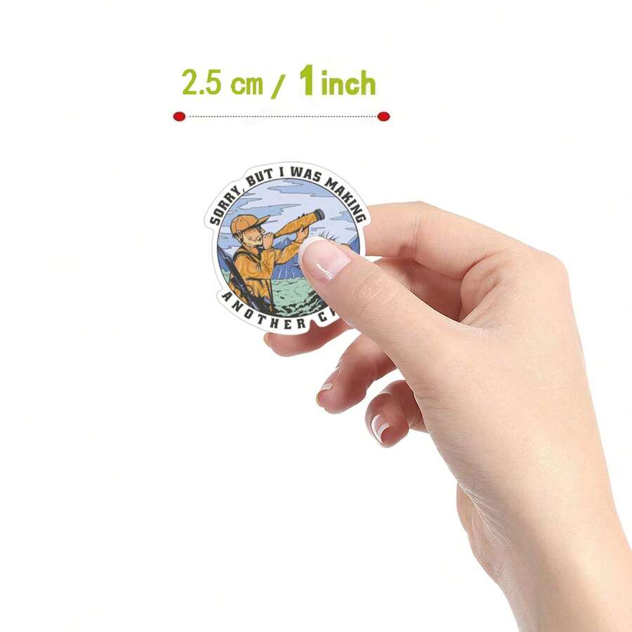 500pcs Hunting Sticker Roll, Cute Cartoon Aesthetic Graffiti 1 Inch