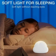 1PC Adjustable Brightness Rechargeable Cloud Night Light, 4 Brightness Options, Cute Cloud Shaped LED Night Light, Bedroom Creative Gift, Bedroom Desktop Mini Ornament Desk Lamp, Birthday Gift, New Internet Celebrity Creative Charging Cute Cloud Night Light