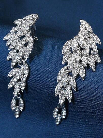 1 par de pendientes con cristales de rhinestone, adecuados para mujeres, novias, bodas, accesorios de joyería para vestidos de fiesta formales