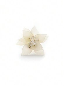 Mazuer 1pc Vintage Gold Tone Acrylic Oversized Simple Floral Ring, Fashionable Design For Women, Suitable As Graduation, Thanksgiving, Halloween, Teachers' Day, Back To School, Holiday, Party, Daily Wear