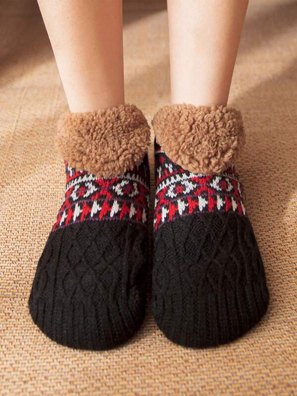 1 Pair Of Men's And Women's Floor Socks Home Warm Snow Socks Sleep Carpet Socks Sandals Socks Men's Non-Slip