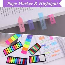 1140pcs Index Tabs, Small Writable Sticky Text Strips, Page Markers, Suitable For Books, Magazines, Documents, Diaries, Reading Notes, Folders, Files (6 Sets, Multi-Color) - Multicolor - View 8