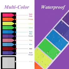 1140pcs Index Tabs, Small Writable Sticky Text Strips, Page Markers, Suitable For Books, Magazines, Documents, Diaries, Reading Notes, Folders, Files (6 Sets, Multi-Color) - Multicolor - View 2