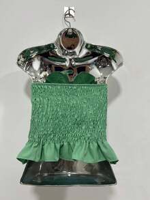 Women's Tailored Tank Top With Bows Launch Summer 2025 - Màu xanh Ô liu - Xem 2