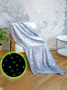 Blanket That Glows In The Dark Double Size Beautiful Models For Children - Gris plata/Estrellas - View 8