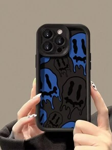 Ốp lưng điện thoại họa tiết hoa lá, chất liệu nhung mềm mại, chống sốc, màu xanh dương với hình mặt cười xoắn, tương thích với iPhone 16 Pro Max, 16, 16 Pro, 15 Pro Max, Apple P13, P14, P11, P16 Soft Shell, P12, XS, XR, 7/8, P, 7/8 GES2, A50, A12, A32, A52, A72, A51, A21S, A13, A14, S22 Ultra, S23, A33, A53, S20 FE, Redmi 11 Lite, 12 Pro, 12, 12X, Note 11, 9A, 9C, Poco X3 NFC, Redmi 10, Redmi 9, Note 9, 12C, Note 11 Pro, Redmi 10C, Note 8 Pro. Chống nước. Chống rơi vỡ và chống trầy xước, phiên bản quốc tế, không phải phiên bản nội địa. - Nhiều màu - Xem 2