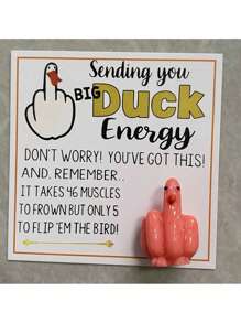 1pc Mini Middle Finger Duck Card Gift Christmas Halloween Decoration Handmade Gift Bag For Loved Ones And Friends,Christmas