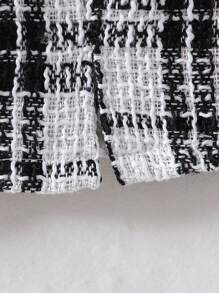 3 件套年轻女孩时尚休闲荷叶边袖串珠上衣 + 格子裙 + 配套贝雷帽