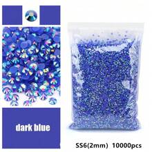 10000/5000/3000 件/包 AB 2-5 毫米树脂免烫散装水钻批发平底塑料水晶水钻 DIY 亮片适用于艺术和工艺品