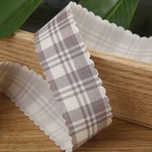 蕾丝格纹丝带，烘焙礼盒鲜花包装蝴蝶结DIY发饰锯齿状涤纶格纹编织丝带