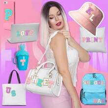 4/5/10/26pcs A-Z English Letter Chenille 2.28inch Iron On Sew On Patches Appliques For Clothes, Jackets, Hats, Books, Backpacks - Team Alphabet Self-Adhesive DIY Embroidered Fabric Stickers